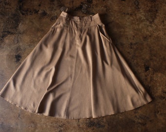 Vintage A Line Skirt / 80's Minimalist Midi Skirt / Women's Small