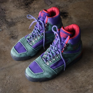 Size 9 / Vintage Wanderstiefel / Women&#39;s Bunte 90&#39;s High Tops