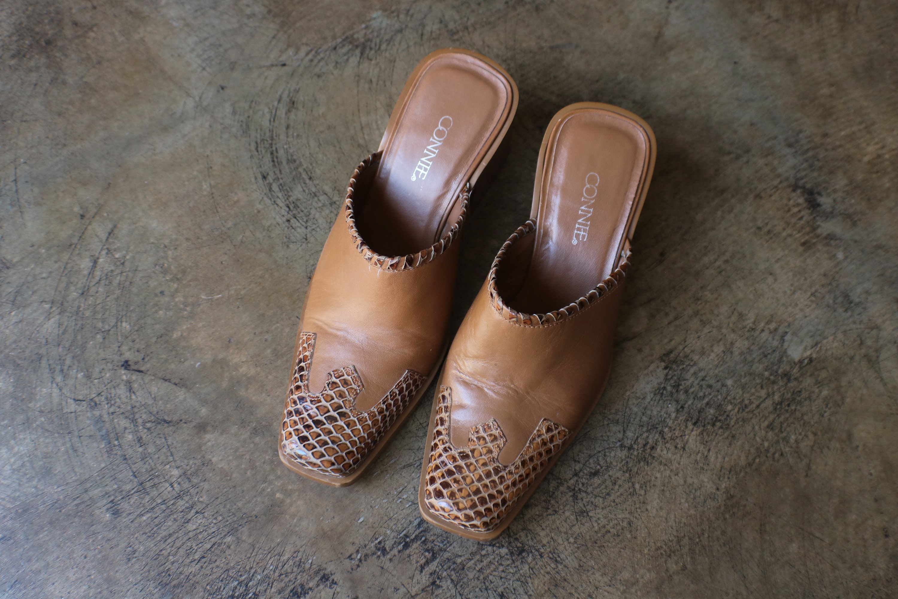 6 1/2 M Western Mules , Brown Leather Mules - Women's - Etsy
