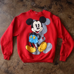 Sudadera vintage roja de Mickey Mouse - Sudadera unisex de algodón