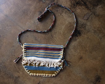 Southwest Blanket Bag / Vintage Woven Purse / Boho Crossbody