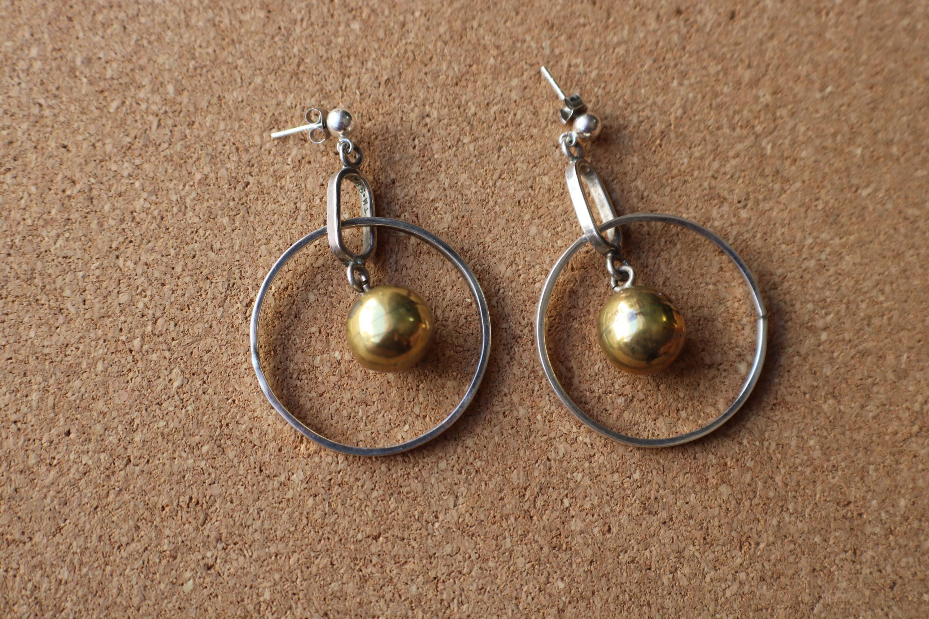 Mexican Silver Ball Hoop Earrings - Etsy Mexico half ball hoops. main image 0