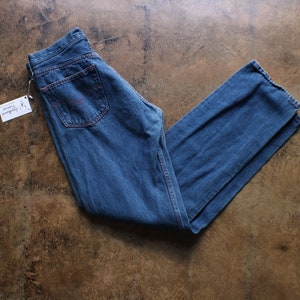 Levis 501 Jeans, 90's Dark Wash DENIM , Levis Red Stitch Denim 31 x 34 image 2