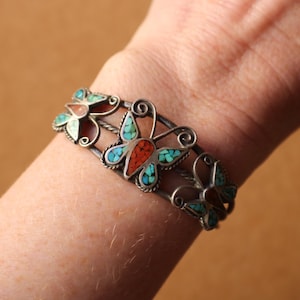 Sterling Schmetterling Armband , Southwest Style Manschette, Vintage Silber Schmuck