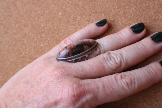 Petrified Wood RING / 1940's Southwestern Jewelry… - image 7