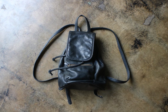 Vintage backpack purse black Gem