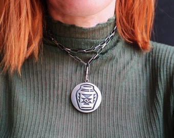 アクセサリー Hopi vintage silver pendant Vintage Hopi Sterling Silver Pendant Necklace - Hopi Silvercraft