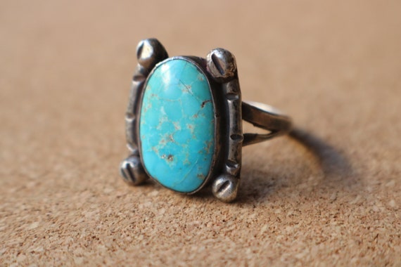 Turquoise RING / Navajo Style Ring / Early Southw… - image 2