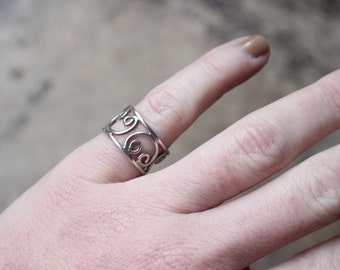 Scroll RING / Sterling Silver Jewelry / Vintage Coil Ring