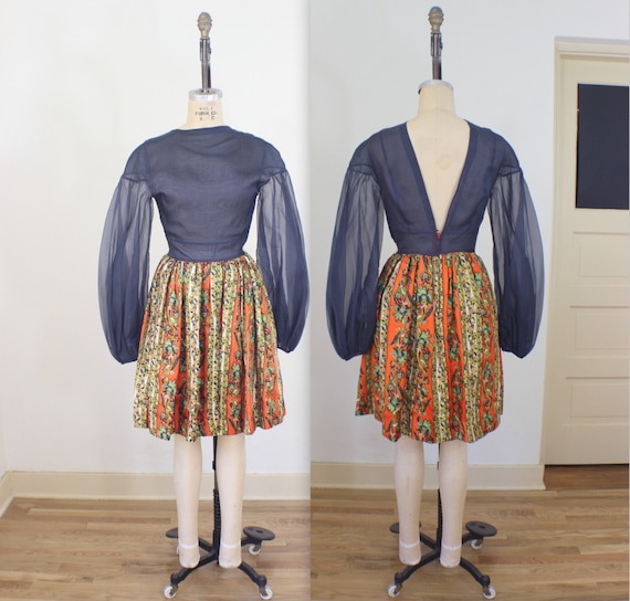 Shear Top 1960's Frock / Vintage Women's Dress / S