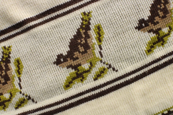 Vintage Poncho / 70's Knit / Bird Sweater Poncho - image 4