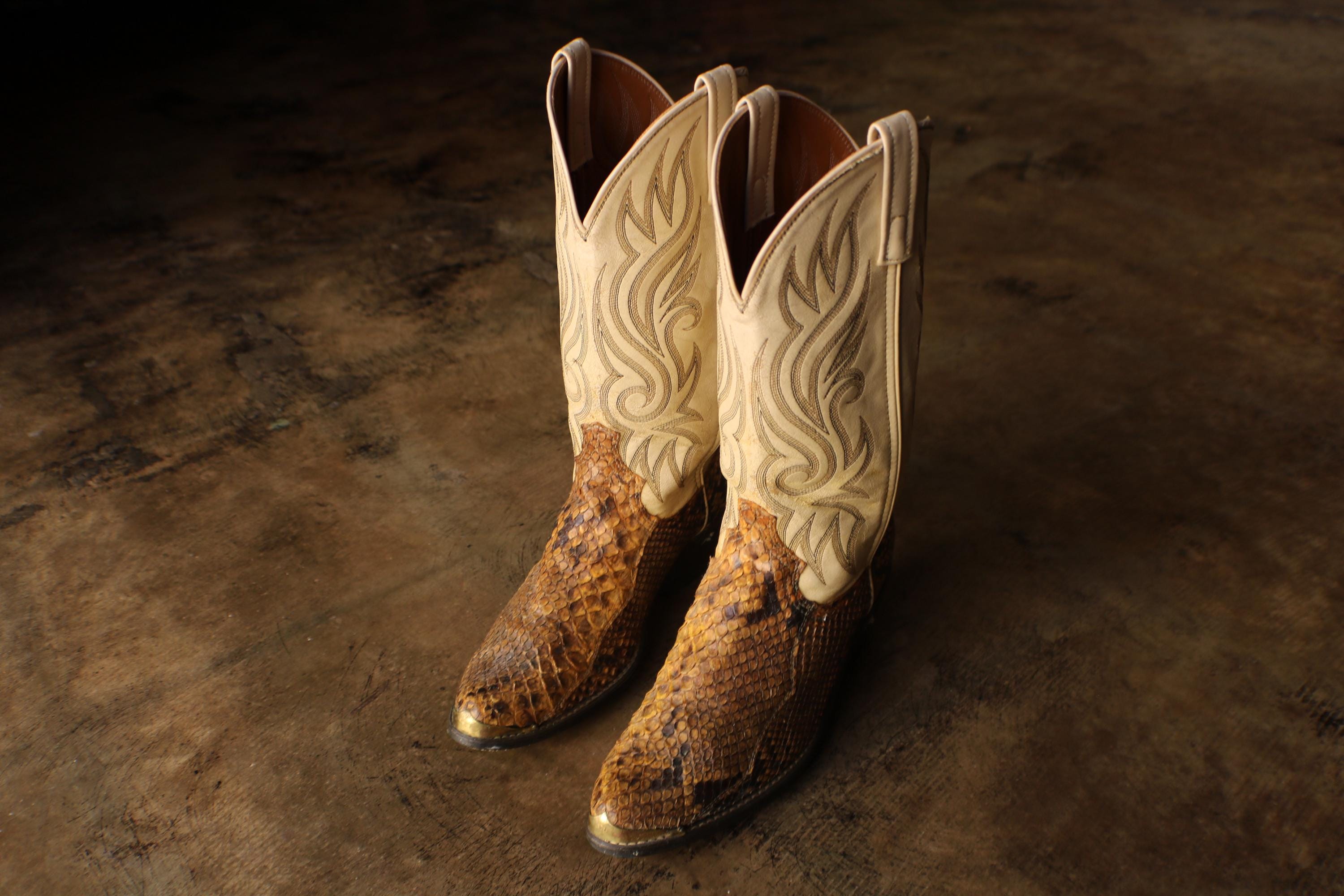VTG Tony Lama Exotic Python Snakeskin Men\'s Western Cowboy Boots 8114 Size 7.5EE Python Boots for Men - Etsy main image 2