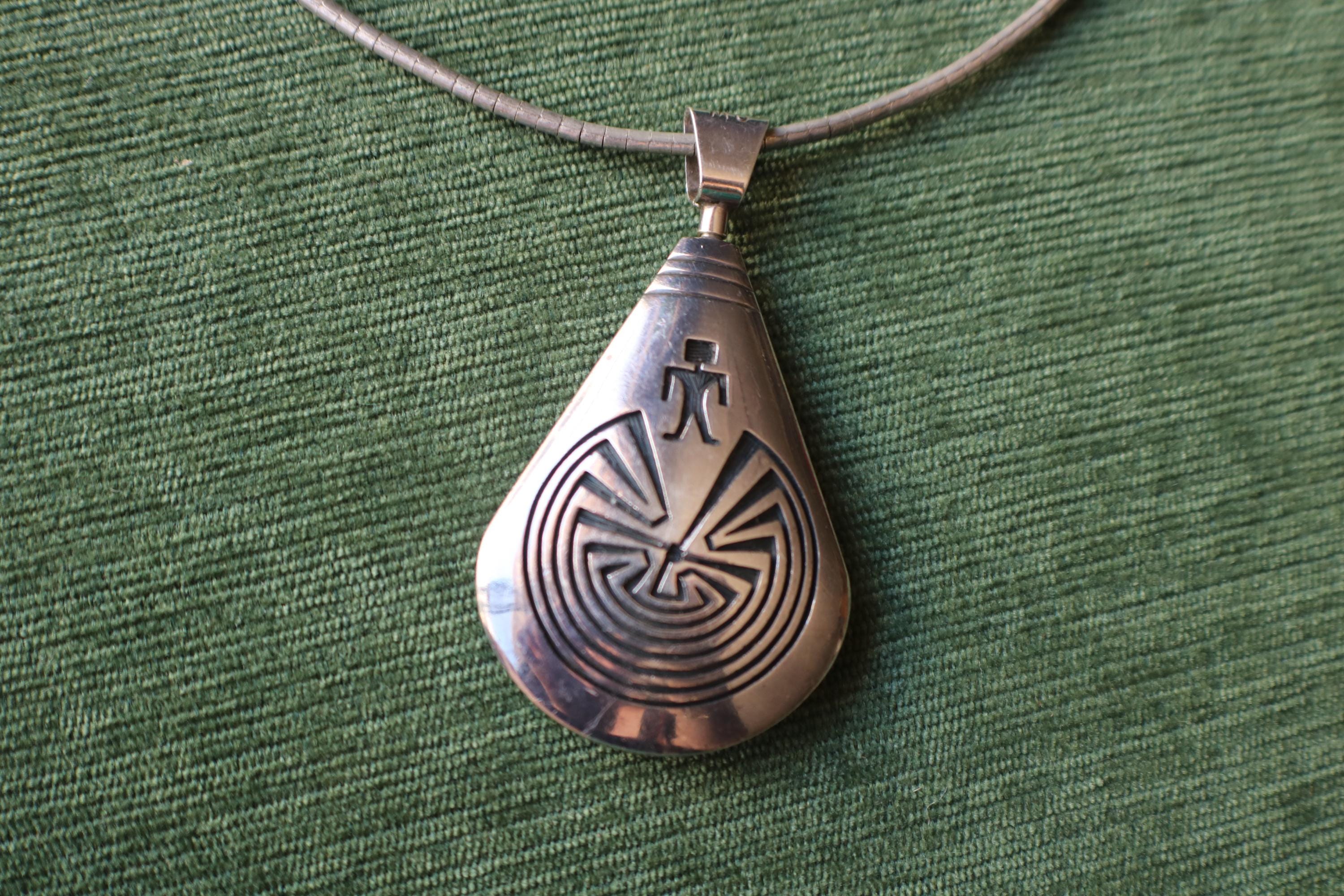ネックレス・ペンダント indian jewelry Hopi pin pendant Vintage Hopi Pendant , Southwest Sterling Reversible Necklace
