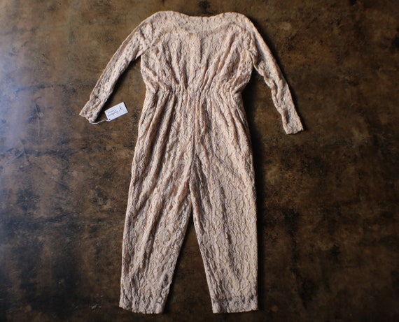 Cream Lace Jumpsuit / Vintage 90's Lace Romper / … - image 6