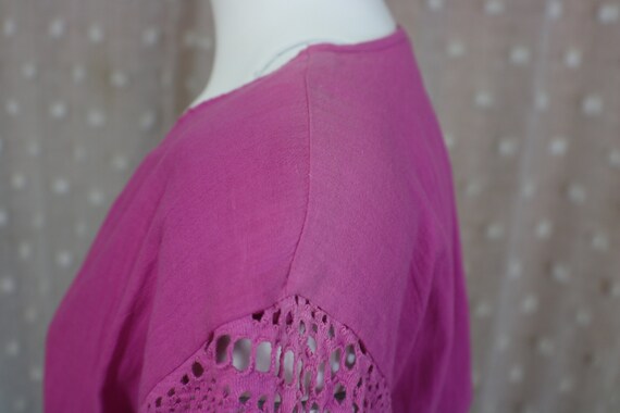 Vintage Fuchsia Jumpsuit / 80's Cotton Pant Jumps… - image 7