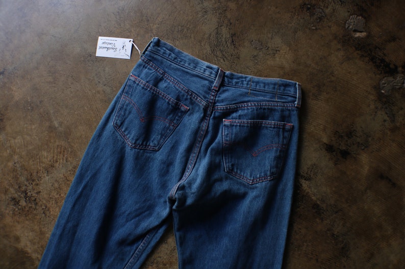 Levis 501 Jeans, 90's Dark Wash DENIM , Levis Red Stitch Denim 31 x 34 image 7