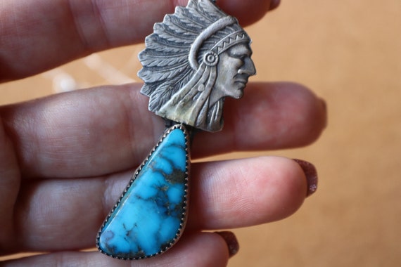 Sterling Turquoise NECKLACE/ Southwest Headdress … - image 3