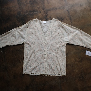 Vintage Beaded Jacket / 80&#39;s Embroidered Rayon Coverup / Women&#39;s Vintage
