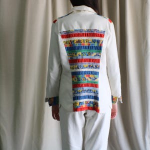 Camisa Boho dos anos 70, Camisa Feminina Patchwork com Botões - Tamanho Médio