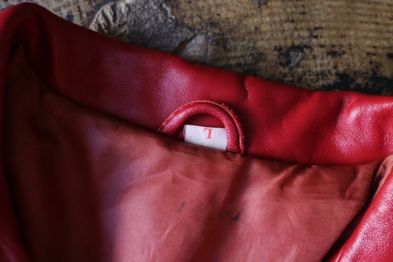 Red Leather Blazer / Vintage Women's Leather Jack… - image 3