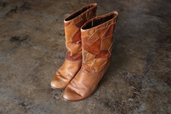 women's patchwork cowboy boots