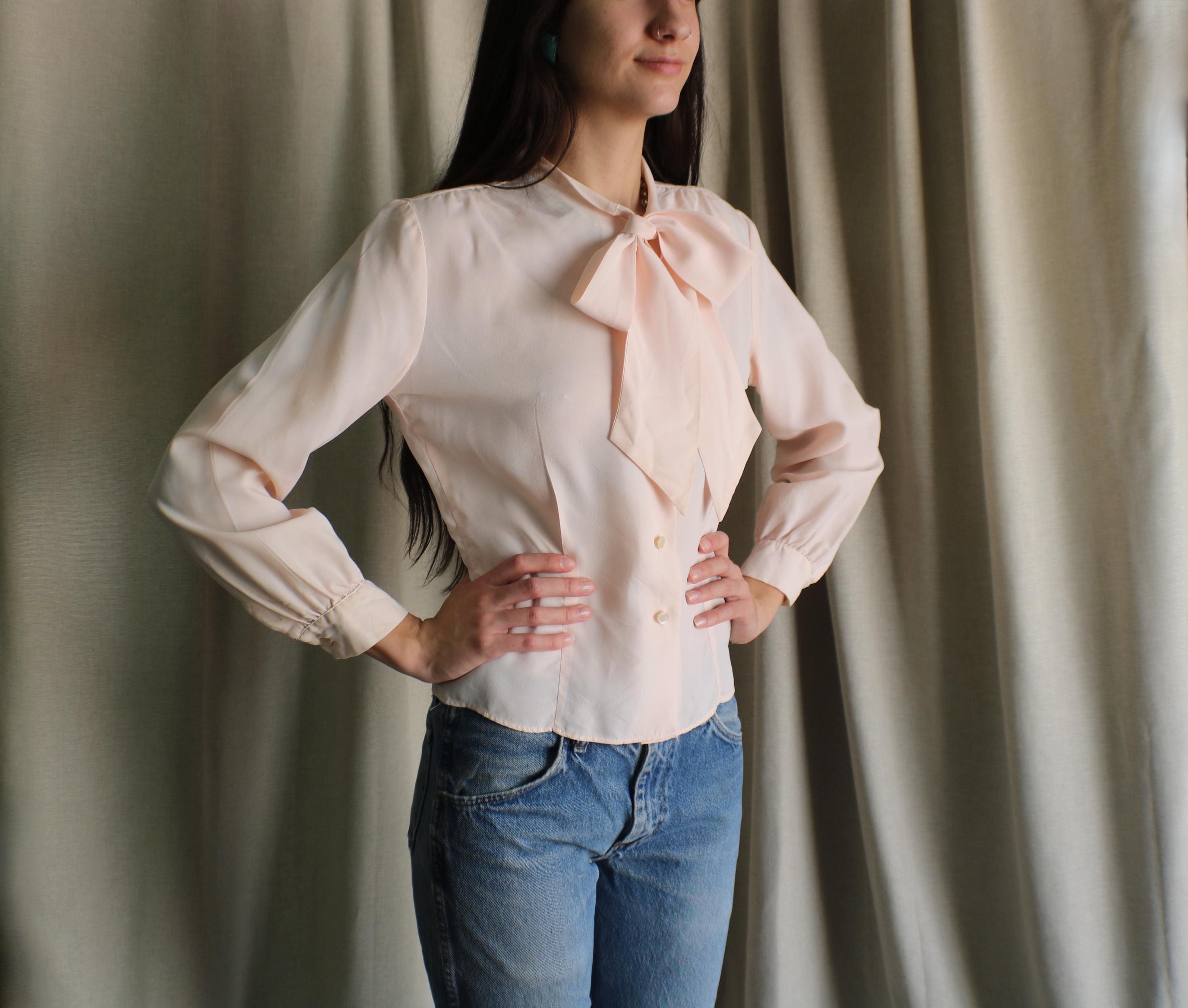 Boda Blusas Con Lazos En El Hombro Blusa Con Lazo De Los Años 60