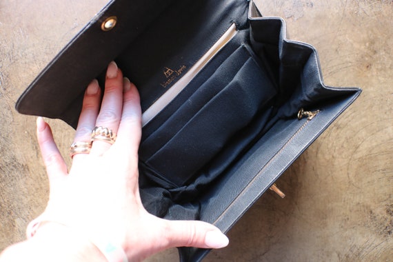 50 s Black Purse Structured Handbag Vintage Top Chain Handle Purse Etsy UK
