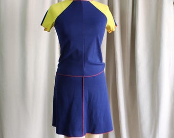 70's Matching Two Piece , Vintage Shirt and Skirt , Sporty Women's Small