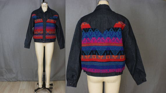 Saddle Blanket Jacket / Southwestern Denim Jacket… - image 1