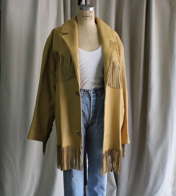 Fringed Leather JACKET , Double D Large Western C… - image 1