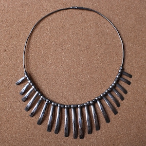 Modernist Sterling necklace / Silver COLLAR Necklace / Vintage Silver Jewelry