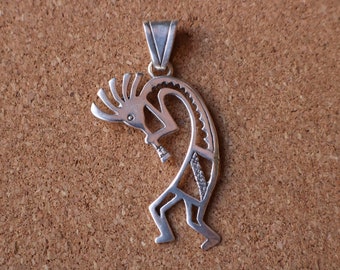 Southwest Sterling Pendant / Vintage Silver Kokopelli Jewelry