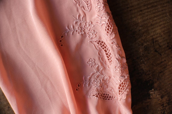 Vintage Pink Blouse / Embroidered Lace Long Sleev… - image 5