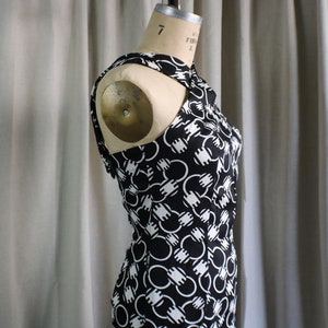 Black and White Halter Dress / 70&#39;s Sleeveless Long Dress / Women&#39;s Small Dress