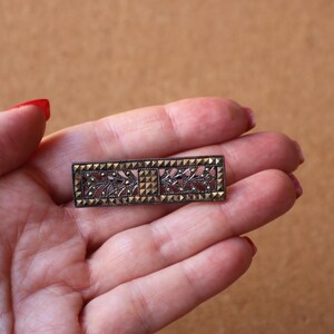 Sterling Bar Brooch / Antique Style Jewelry / Vintage Marcasite Brooch