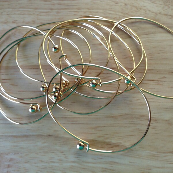Reserved for Cathy - Goldplated Ball end bangle (50) and Silverplated Ball End Bangle (70)