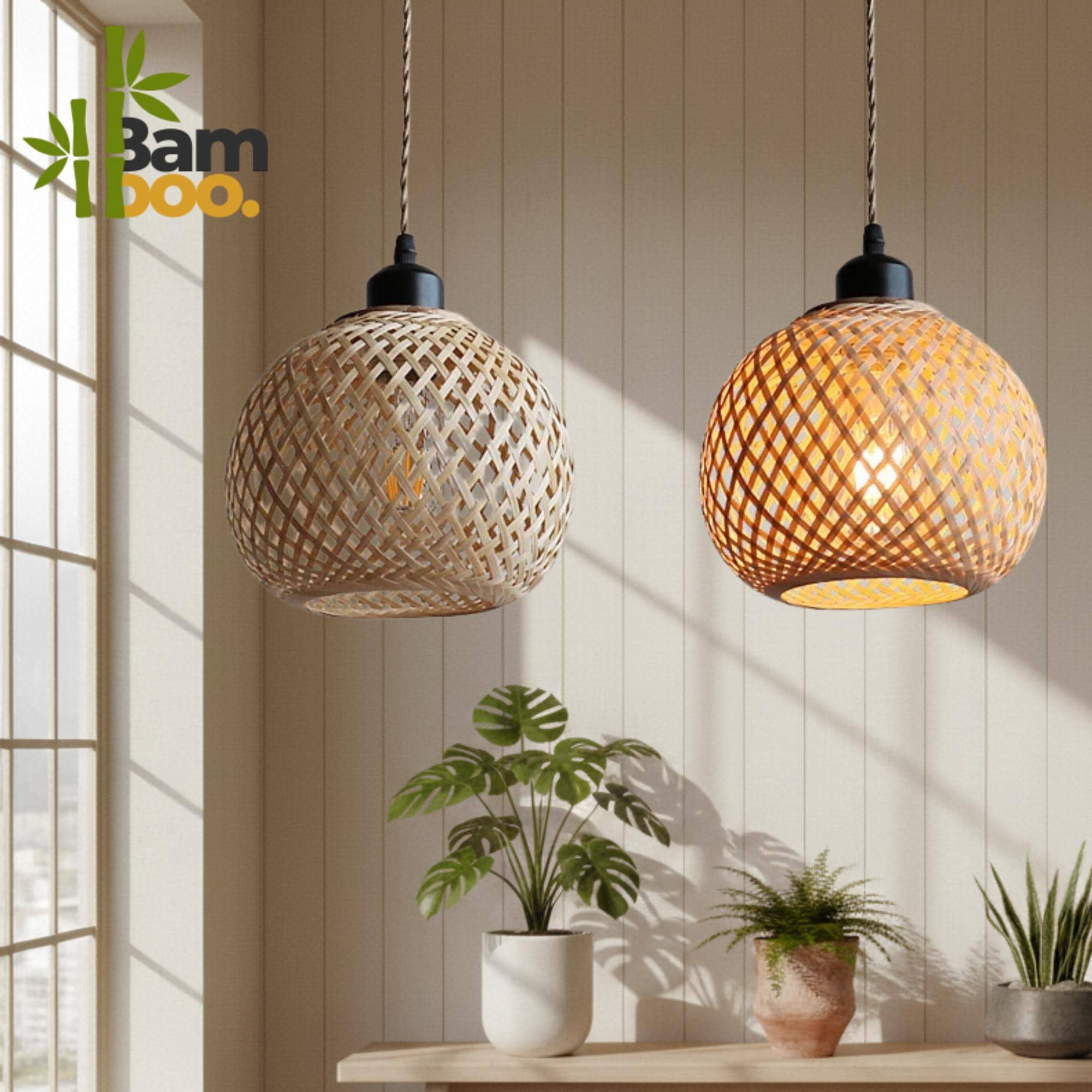 Bambus korb lampe - Etsy.de