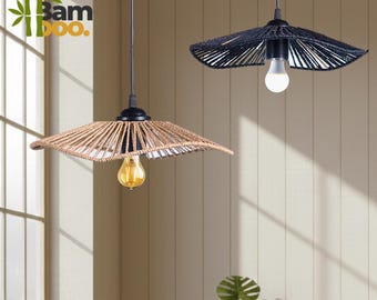 Handgewebter Rattan-Deckenlampenschirm - Bambus-Hängeleuchtenbezug