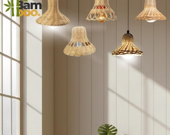Handcrafted Rattan Lamp Shade – Woven Replacement Cover for Living Room Lamps