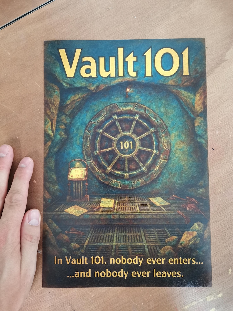 Vault Text Fallout 3 Vault 101 RPG Sci-fi Videogame Poster - Etsy