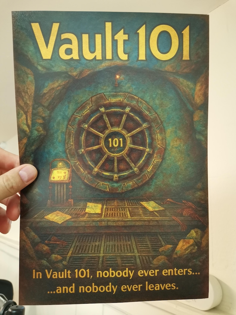 Vault Text Fallout 3 Vault 101 RPG Sci-fi Videogame Poster - Etsy