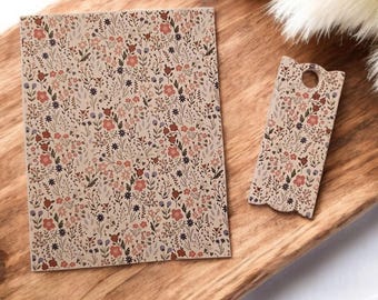 Muted Wildflowers FL39 | Water-Soluble Transfer Paper for Polymer Clay | Image Transfer
