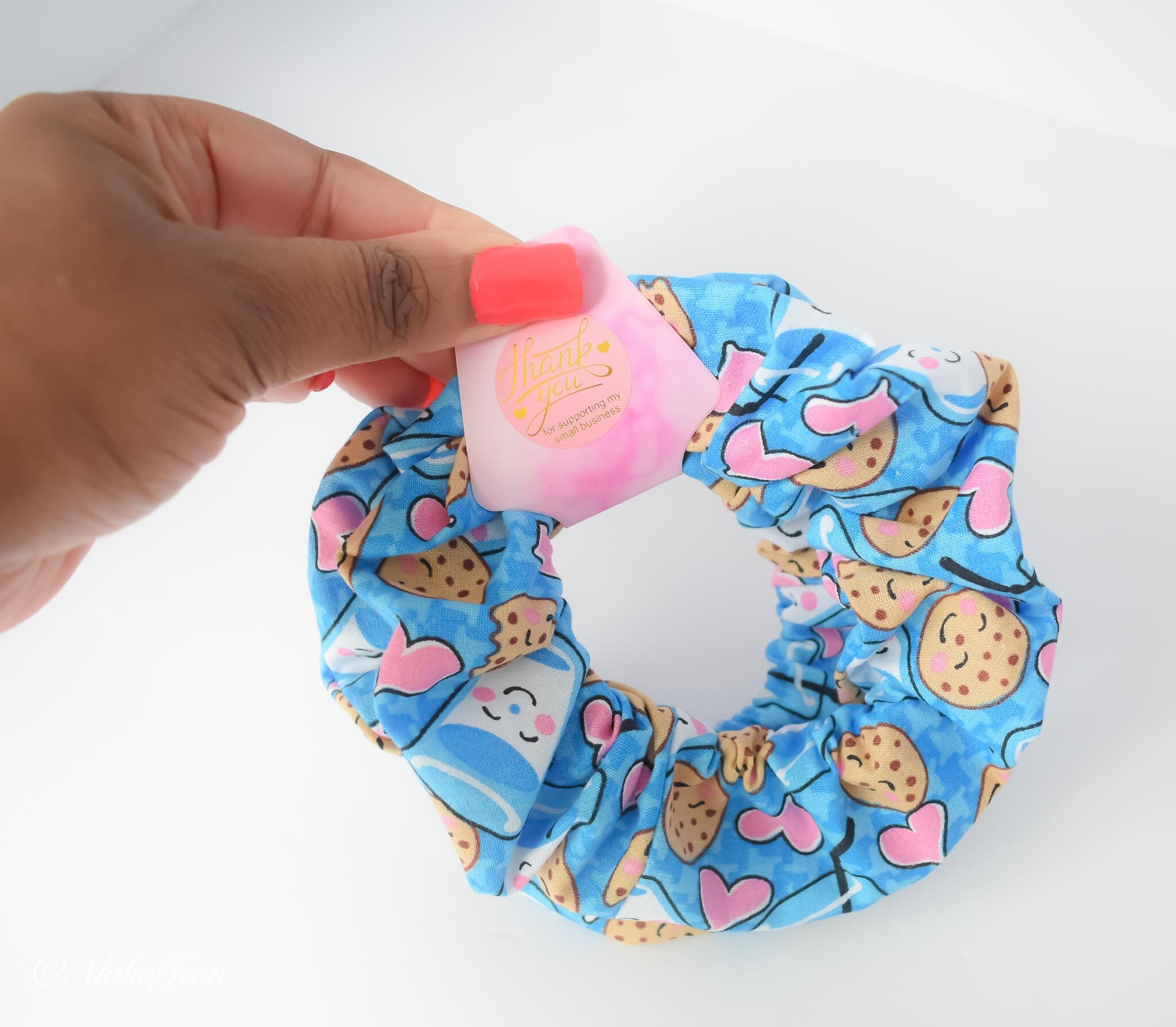 Kawaii Milk and Cookies Hair Scrunchie