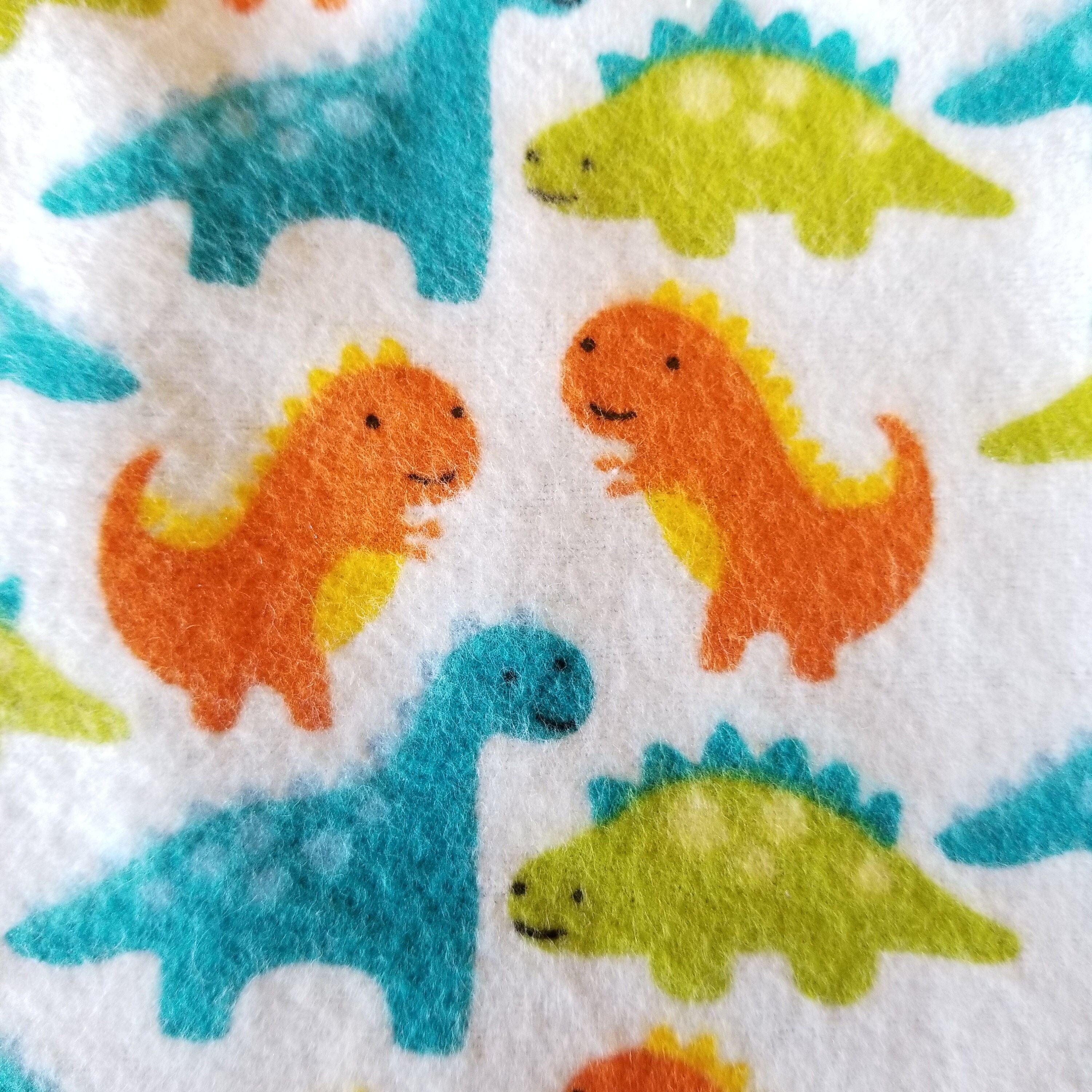 DINOSAUR Security Blanket Flannel & Satin back 18 x 18 Small Blankie