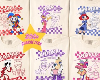 Personalized The Amazing Digital Circus Shirt, Pomni Jax Ragatha Gangle Kinger Zooble Shirt, TADC Characters Shirt, Circus Birthday Tee Gift