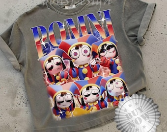 Camiseta pirata de Pomni The Amazing Digital Circus, sudadera con personajes de TADC, regalo para fans del circo, regalo de cumpleaños de anime para niño o niña fan.