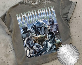 The Mandalorian And Grogu Homage Girl Dinner Shirt, Vintage The Mandalorian 90s Bootleg Shirt, Din Djarin Homage, Pedro Pascal Bootleg Shirt