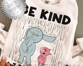Be Kind 6-7 Days A Week Png, Pigeon Children's Books, Pigeon Elephant Bookish Gifts Png, Teacher Six Seven 67 Trendy Meme Png