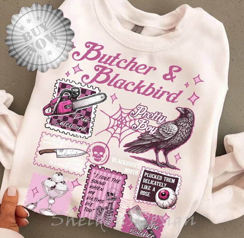 Dark Romance Butcher and Blackbird Comfort Shirt, Bookish Gift, Cookie & Cream Ice Cream Shirt, Brynne Inspired Book Sweatshirt zdjęcie 1