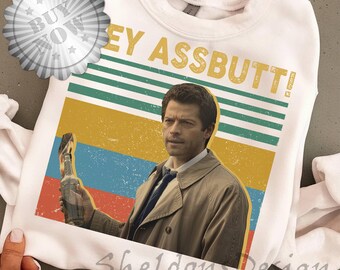 Vintage Supernatural Hey Assbutt! Png, Castiel Hey Assbutt Png, Dean Winchester Png, Winchester Brothers Png, Drama Png